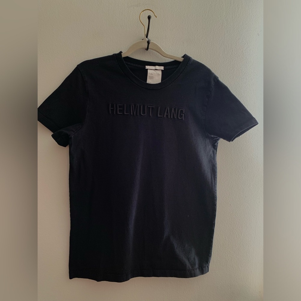 Helmut Lang Tonal Embroidered Logo T-Shirt size Women’s L - Picture 6 of 11